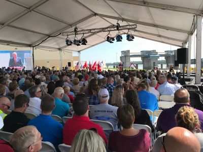 Toohey Speech with videoboard